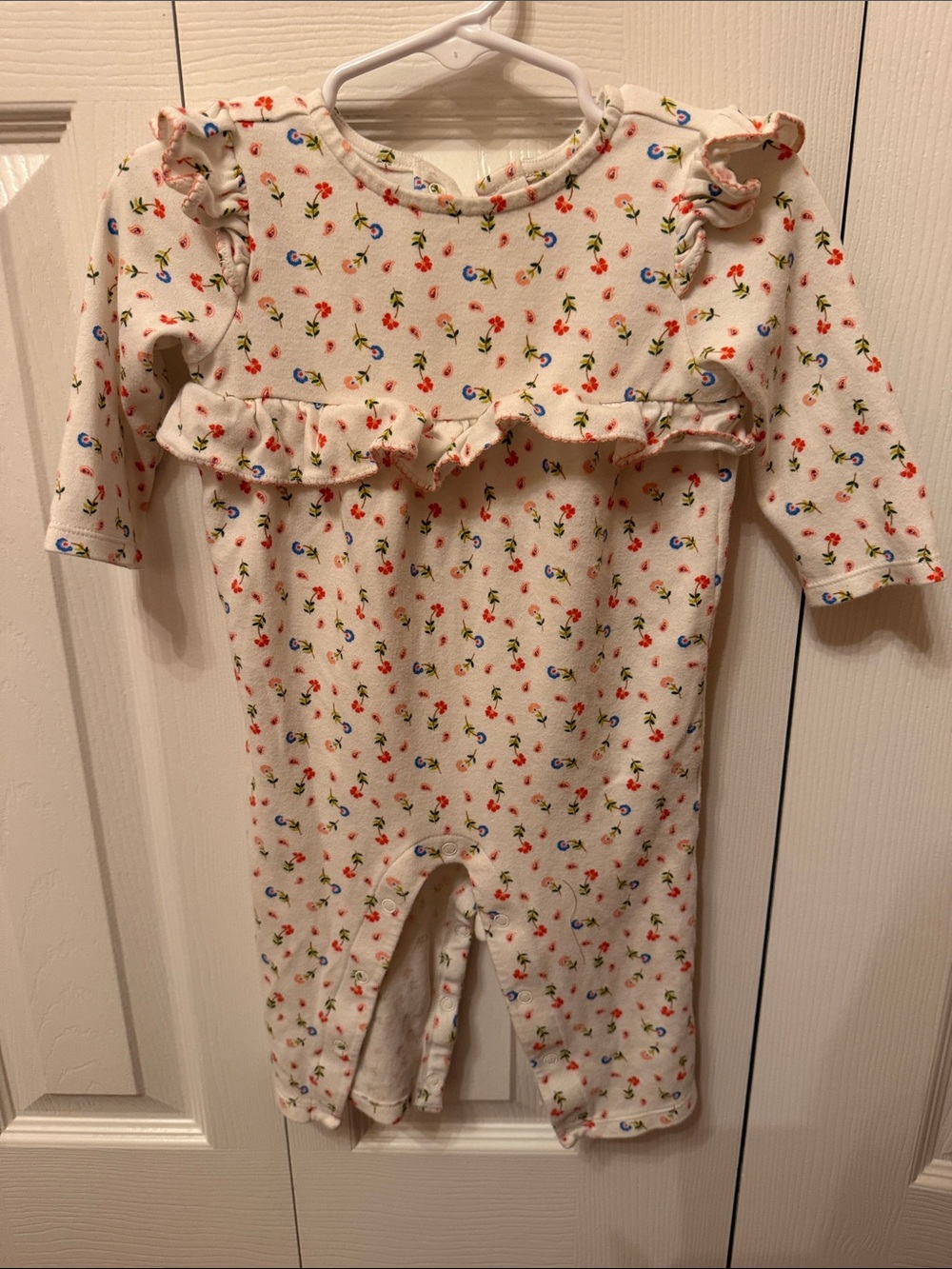 Janie and Jack White Floral Ruffle Romper